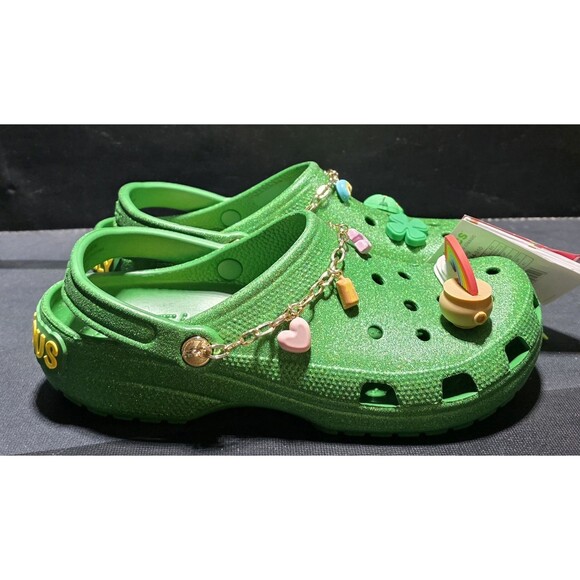 🍀 New CROCS Lucky Charms Clasic Clog Cereal Kelly Green Size Men’s 12 Jibbitz - Picture 5 of 15